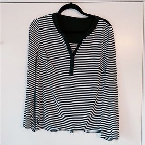 Calvin Klein black & white striped long-sleeve top